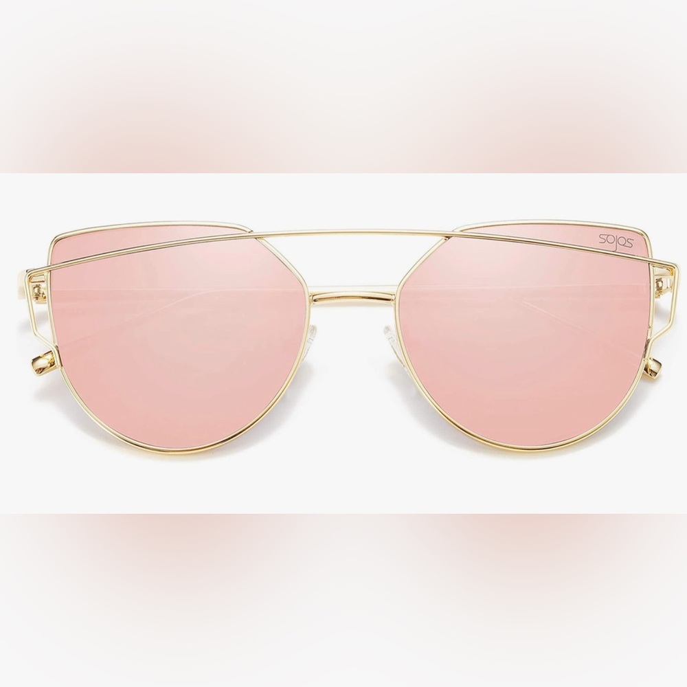 Pink Barbie mirror oversized cateye sunglasses glam sexy reflective beach summer - Picture 5 of 5